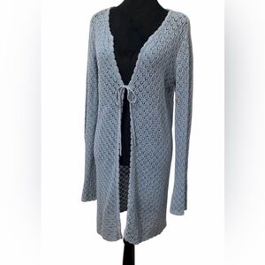 Copper Key Layering Dusty Blue Knit tie front Cardigan size Large (11-13) Boho